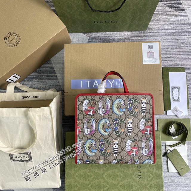 Gucci新款女包 古馳GG系列2021新款兒童托特購包購物袋 Gucci方形復古手提袋肩背包 605614  ydg3224